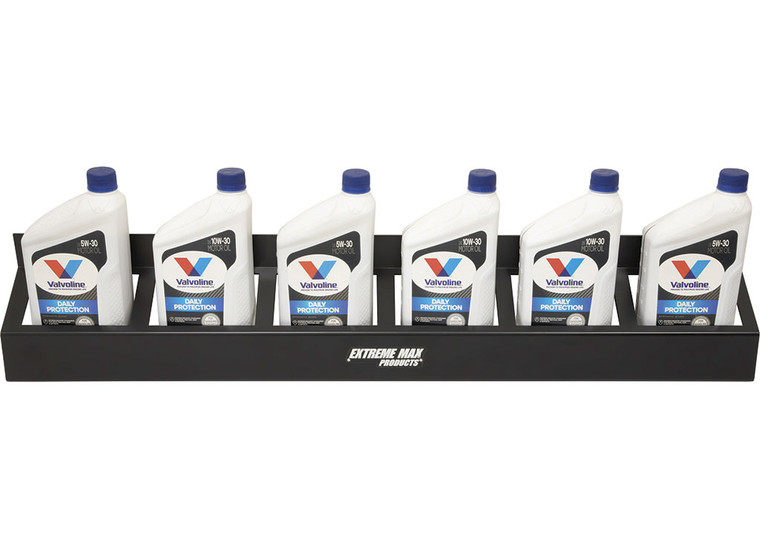 Extreme Max - Wallmount Alum 6quart Oil Jug Rack Holder For Race Trailer/garage Shop/enclosed Trailer Blk - 5001.6478