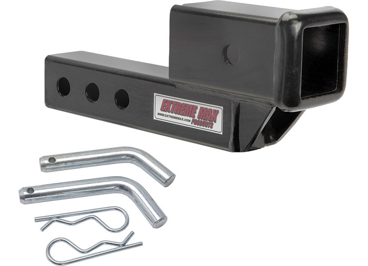 Extreme Max - Solid Shank Receiver Extension 2in Rise Includes Two Hitch Pins - 5001.6507