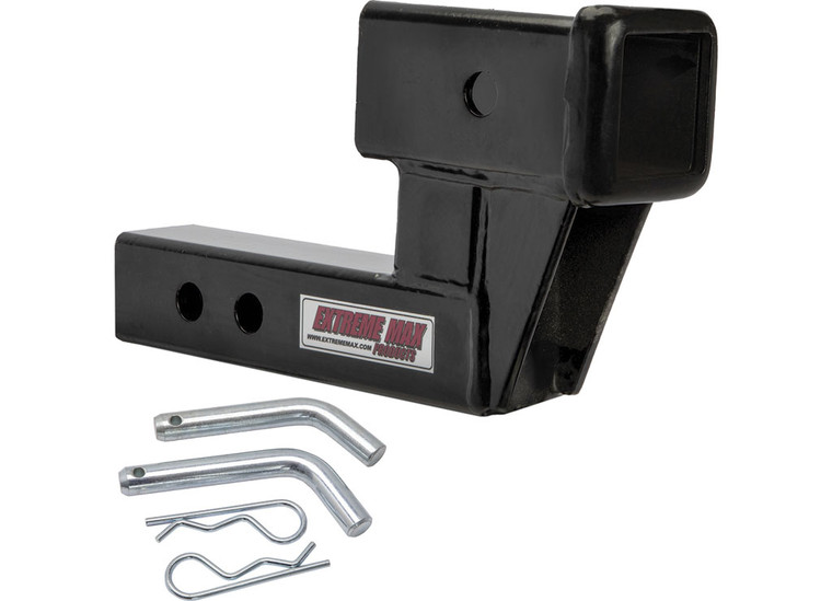 Extreme Max - Solid Shank Receiver Extension 4in Rise Includes Two Hitch Pins - 5001.6509