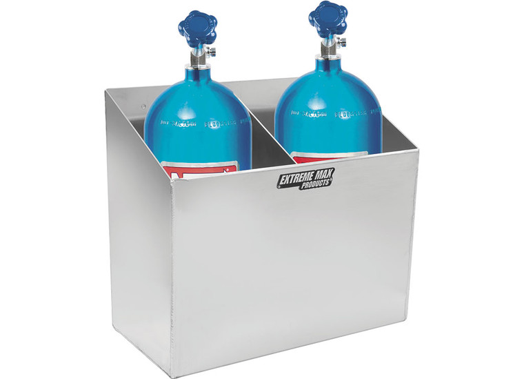 Extreme Max - Wallmount Aluminum 7in Nitrous Bottle Holder For Enclosed Trailer Shop Garage Storage Silver - 5001.6587