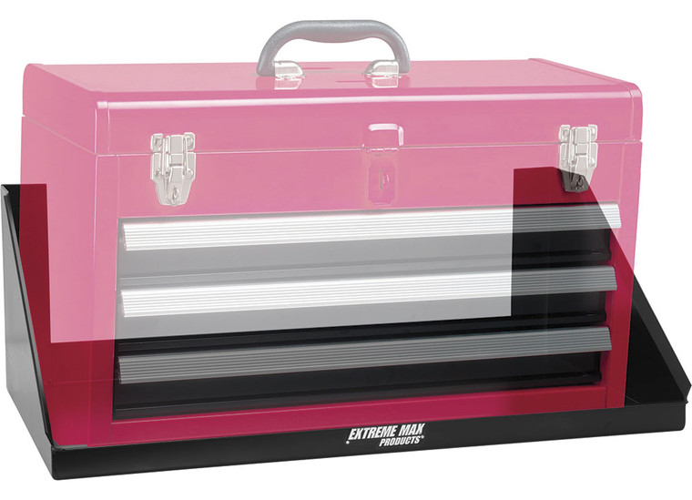 Extreme Max - Wallmount Aluminum Tool Box Tray For Enclosed Trailer Shop Garage Storage Black - 5001.6595