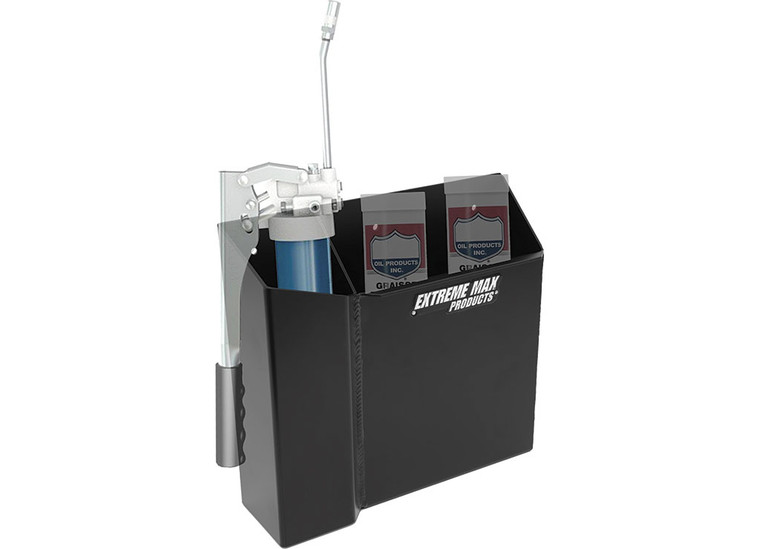 Extreme Max - Grease Gun Caddie For Race Trailer Garage Shop Enclosed Trailer Toy Hauler Black - 5001.6612