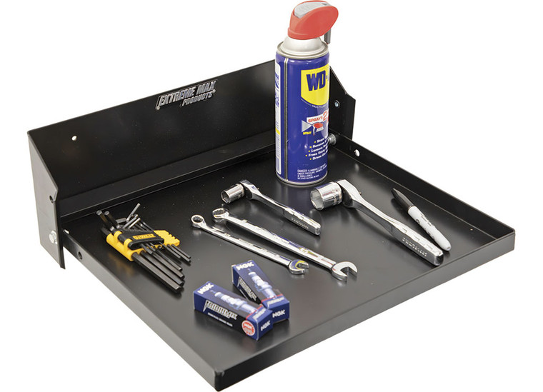 Extreme Max - Univ Wallmount Alum Flipout Tray For Race Trailer/garage Shop/enclosed Trailer 16in X 14in Blk - 5001.6624