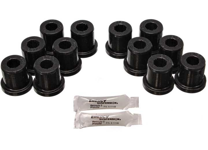 Energy Suspension - Front/rear Leaf Spring Bushing Set W/complete Shackle Setblkperformance Polyurethane - 8.2106G