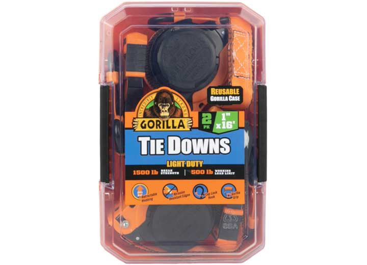 Erickson - 2pk 1in X 16ft 1500lb Self Locking Retractable Ratchet Strap  Gorilla - 92002