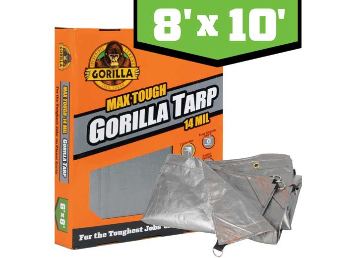 Erickson - 8ft X 10ft Max Tough 14 Mil 16x16 Weave Silver Gorilla Tarp In A Pdq - 97051