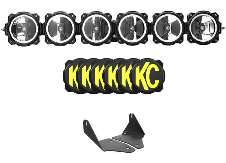 KC Hilites - 20c Polaris Rzr Turbo R/pro Xp Light Bar Kit 39in Pro6 Gravity Led 6 Light Light Bar System - 91342