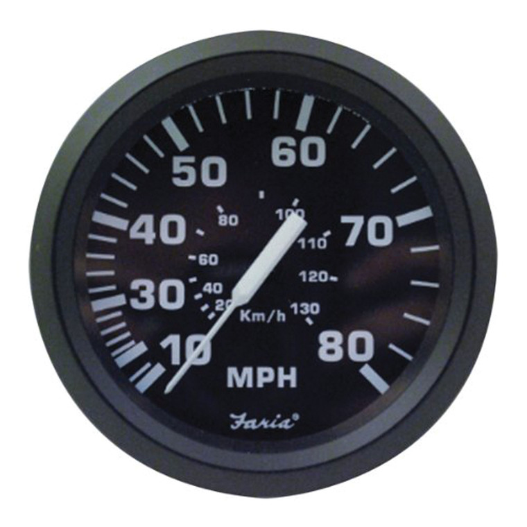 Riverside MFG. - Euro Speedometer(80 Mph) 4in Black - 32812