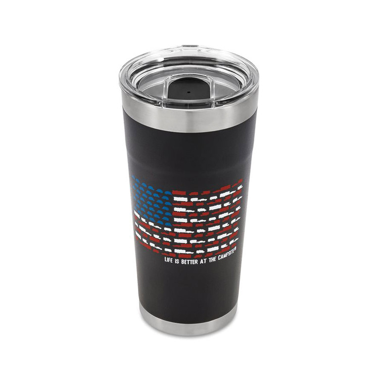 Camco - Libatc Tumbler Painted Charcoal Patriotic 20oz - 53065