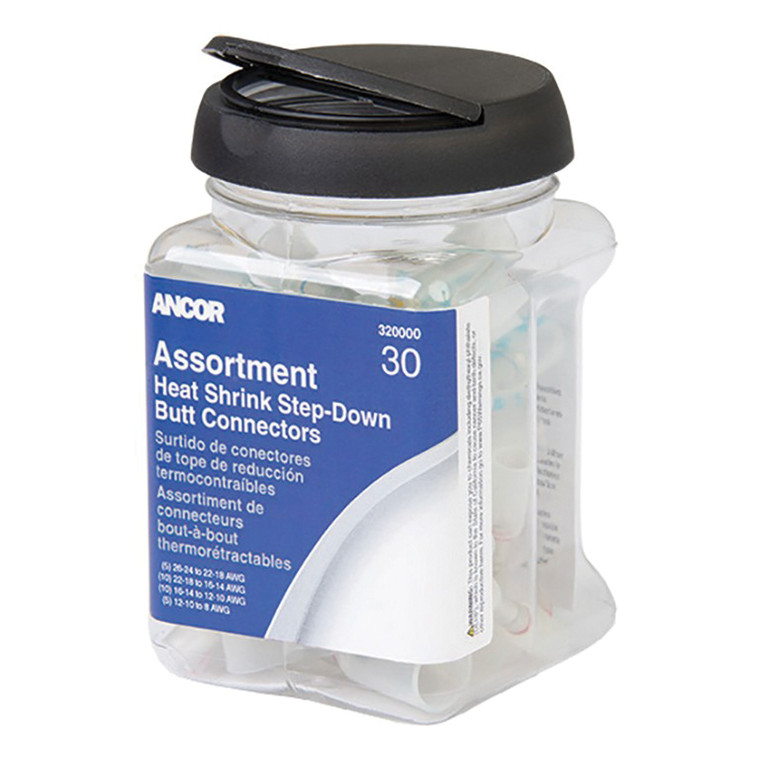 Park Power - Multiwire Heat Shrink Butt Connector 248 Awgassorted 30 Piece Jar - 320000
