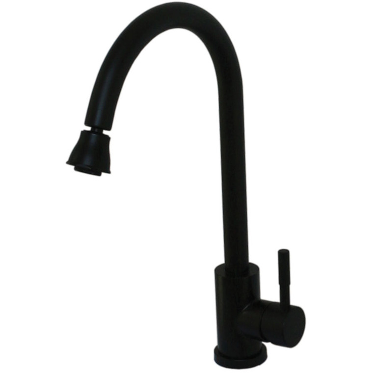 American Brass - Faucet Kitchen Metal Single Lever Gooseneck Spout W/optional Instaspray Aerato - SL7000BMT-A