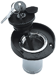Perko - Locking Gas Fill With Black Polymer Flange And Cap For 1.5in Hose - 1399DP0CHR
