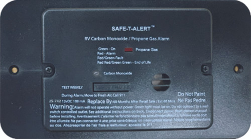 MTI Industries - Combination Carbon Monoxide/propane Alarm Black Flush Mount 12vdc Hard Wire - 25-742-BL-TR