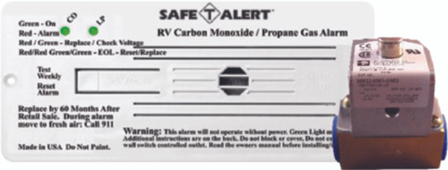 MTI Industries - Combination Carbon Monoxide/propane Alarm White Flush Mount 12vdc Hard Wire W/sol Valve - 35-742-R-WT-KIT