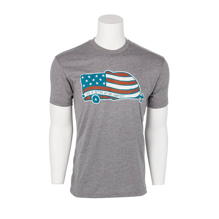 Camco - Libatc Shirt Athletic Gray American Flag Camper L - 53332