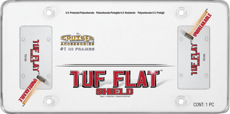 Rock Tamers - License Plate Frametuf Flat Shield Clear Plastic - 76100