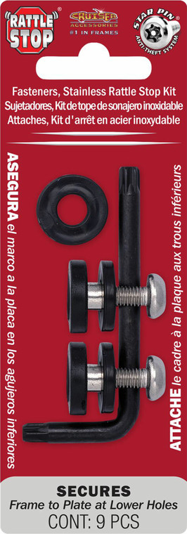 Rock Tamers - Rattlestop Locking License Plate Fasteners(pack Of 2) - 81400