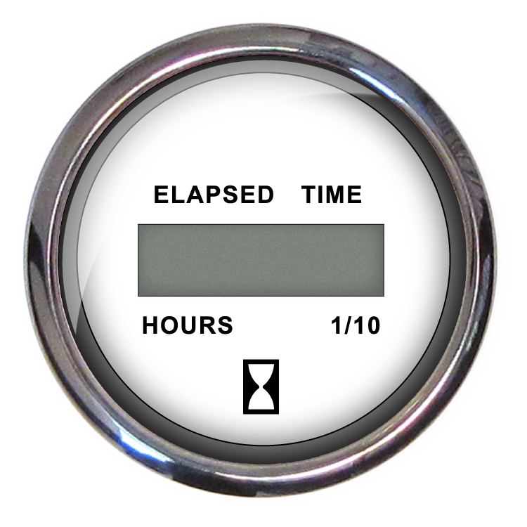 Riverside MFG. - Chesapeake Stainless Steel Digital Hourmeter(1232 Vdc) 2in White - 13815