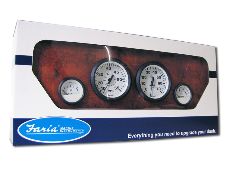 Riverside MFG. - Euro Tachometer Water Speedometer Outboard Setwhite - KT9795