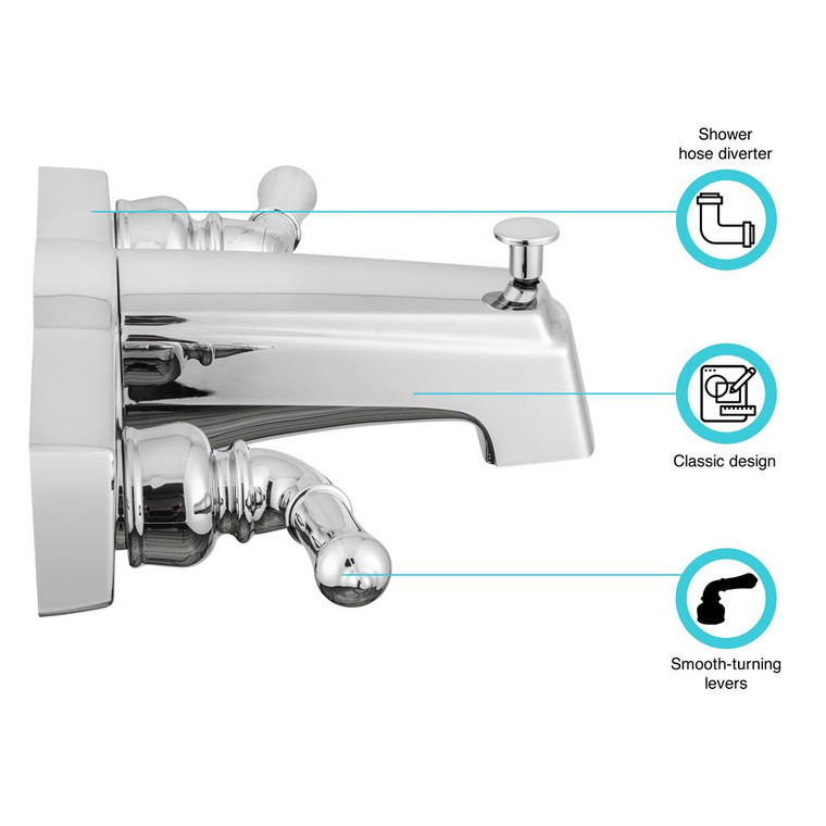 Dura Faucet - Mh Classical Tub & Shower Diverter  Chrome Polished - DF-SA610C-CP