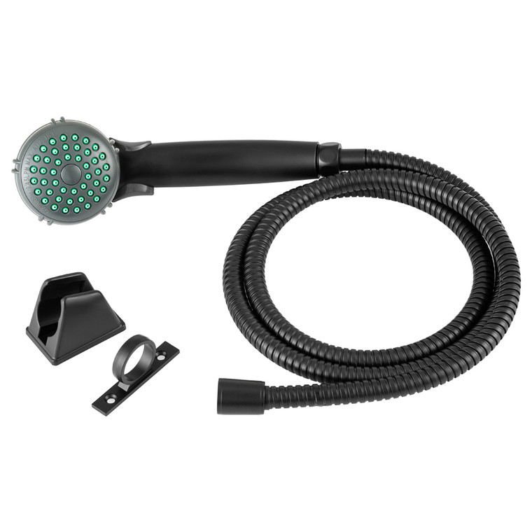 Dura Faucet - Rv Single Function Shower Wand & Hose Kit  Matte Black - DF-SA400K-MB