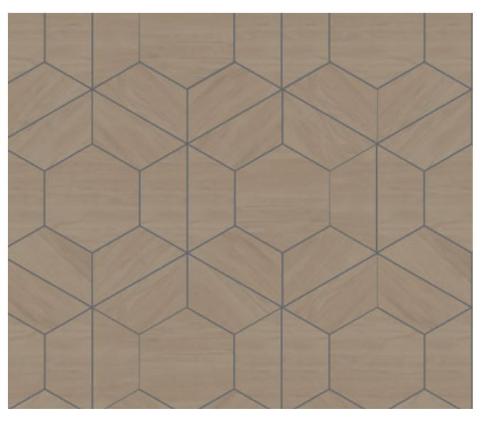 Genesis - Revive Backsplash Wooden Oak Hexagon 18in X 24in - 494039