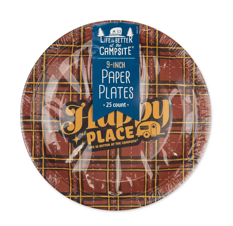 Camco - Libatc  Paper Plates Large Red Plaid - 53491