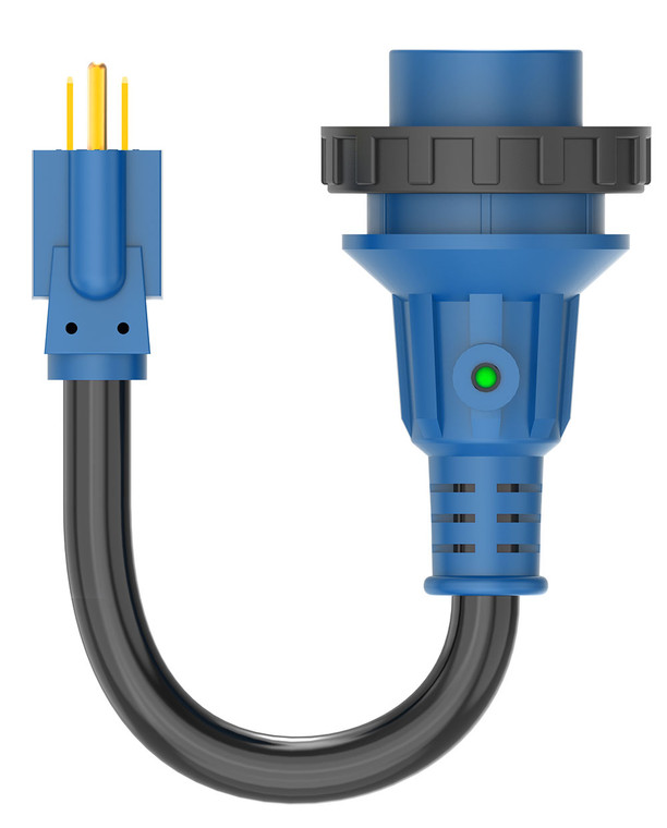 Newcorp - Hd Rv Adapter Cord W/powered Conn Indicator Light12inl 15a30a Nema 515pnema Ss250r Stwrated - 219