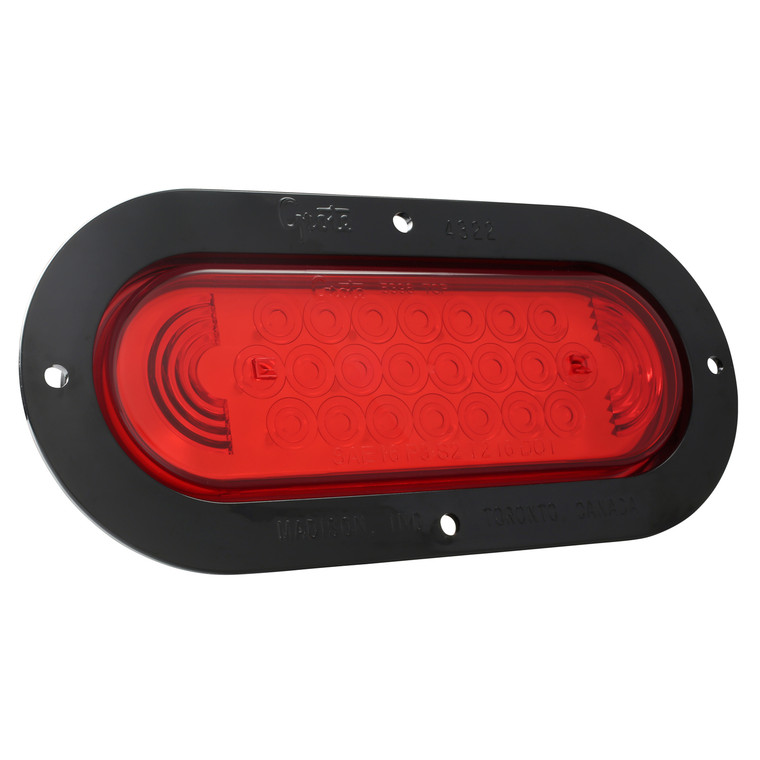 Grote Industries - Supernova Oval Led Stop Tail Turn Lightblack Theftresistant Flange Red - 53622