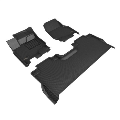 3D Mats - 23c F350 Super Crew Kagu 1st & 2nd Row Floor Liner 3pc Black - L1FR12801509