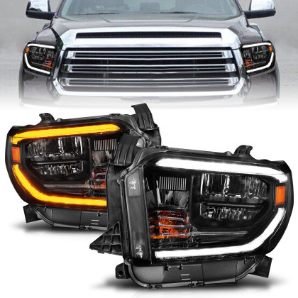 Anzo - 1421 Tundra Led Crystal Headlights W/switchback Black Housing W/drl - 111533