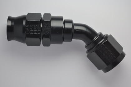 Fragola Performance Systems - #8 Real Street 45 Deg. Hose End Black For Ptfe Hose - 684508-BL