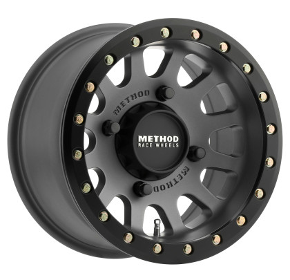 Method Race Wheels - Mr401 Utv Beadlock 15x7 4+3/+13mm O/s 4x156 Titanium W/ Matte Black Ring W/ Bhh - MR40157046843B