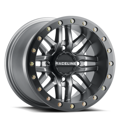 Raceline - A91g Ryno Beadlock Gun Metal W/black Ring 15x7 4x137 (5+2) - A91G-57037-52