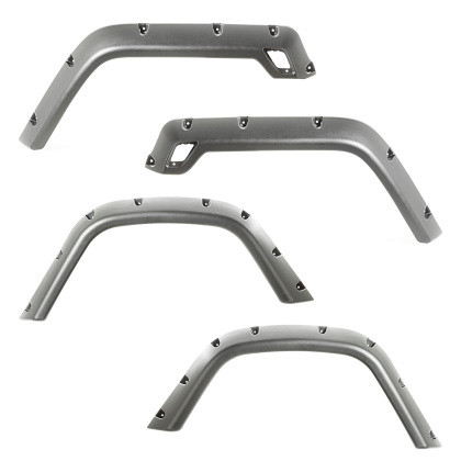 Rugged Ridge - 4piece Fender Flare Kit; 9706 Jeep Wrangler - 11630.3
