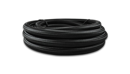 Vibrant Performance - 20ft Roll Of Black Nylon Braid Flex Hose An Size:12 Hose Id:0.68in - 11982