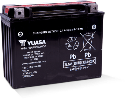 Yuasa Battery - Ytx24hlbs High Performance 12v Agm Battery (w/ Bottle Of Acid) Made In The Usa - M6250H