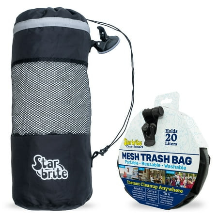 Star Brite - Star-Tron - Mesh Trash Bag W/locking Suction Cup & Litter Guard Cinch Tie 5 Gallon Capacity - 52074
