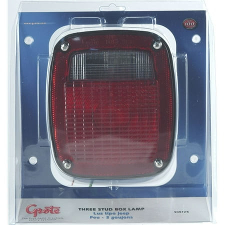 Grote Industries - Threestud Peterbilt Chevrolet Jeep Gmc Stop Tail Turn Light W/pigtail & License Window - 50972-5