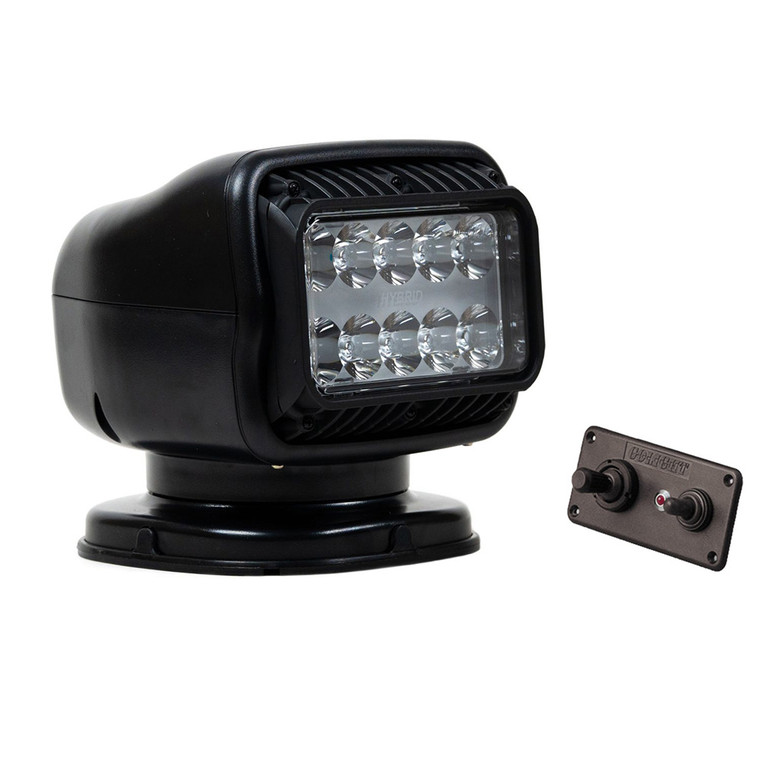 Golight GT Series LED Hybrid Light Permanent Mount w/Hardwired Dash Mount Remote - 12V - Black - 20218GT