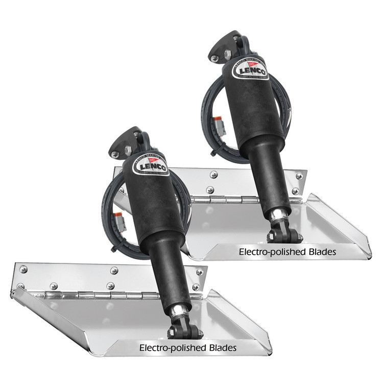 Lenco Marine - Performance Electro Polished Trim Tab Kit Without Switch12in X 12in - 15037-101