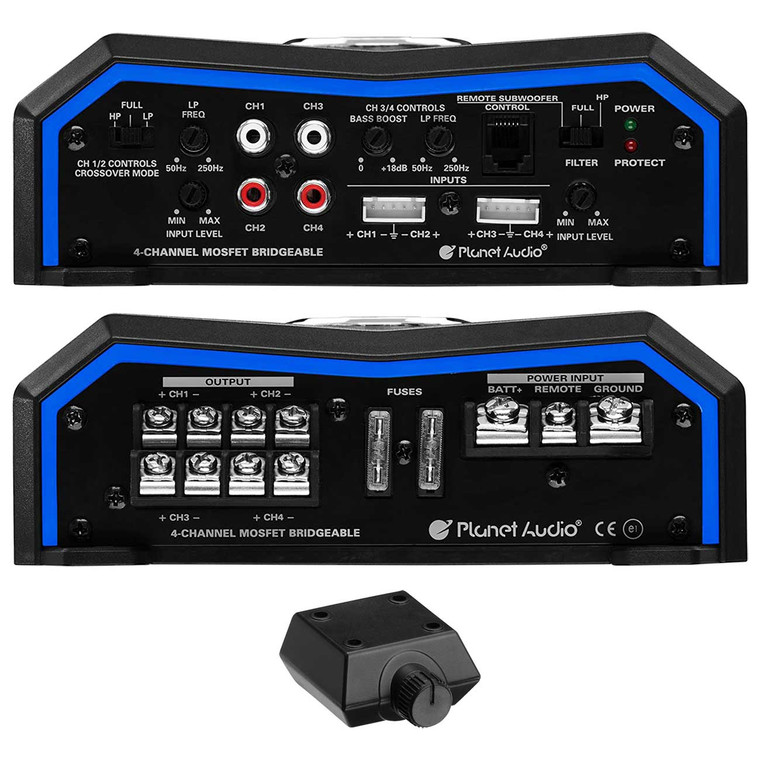 Planet Audio - Pulse 1600w High Output 4 Channel Full Range Class A/b Amplifier 11.93 Inl 7 Inw - PL1600.4