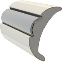 Taco Metals - Rub Rail Rigid/v Flexcore Fr/wht 60'x2" - V21-9906WHC60D