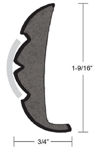 Taco Metals - Rub Rail Rigid/v Flexcore Wh 50'x1-9/16" - V21-9959WHC50D