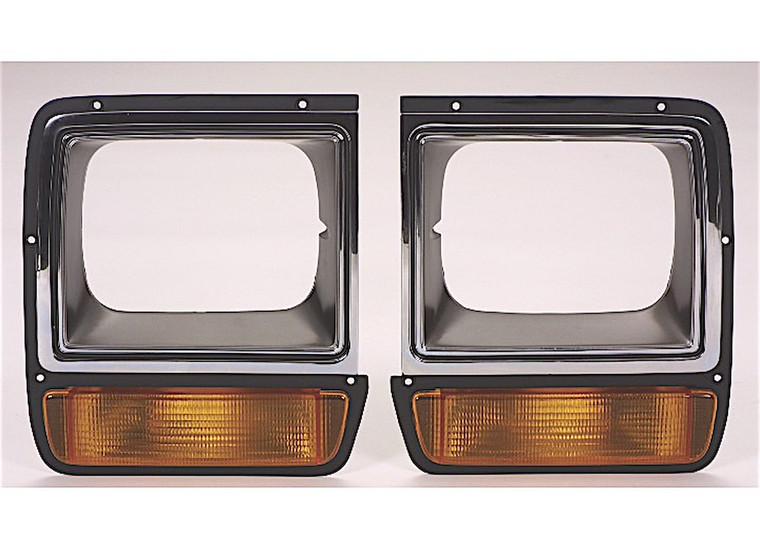 Sherman Parts - Rh Headlamp Door Chr/blk W/ Single Rect Headlamp Dodge P/u/ramcharger 8690 - 327-95CR