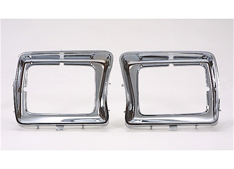 Sherman Parts - Rh Headlamp Door W/ Rect Headlamp Chr Ford P/u/bronco 7879 - 574-95BR
