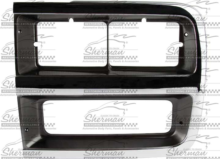 Sherman Parts - Lh Headlamp Door Chr/dk Arg W/ Dual Rect Headlamp Chevy Van 9296 - 931-96DL