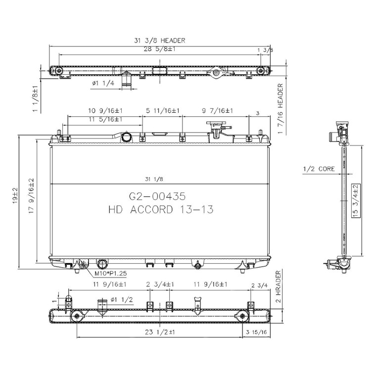 TYC - 1520 Acura Tlx; 1317 Hd Acord 2.4l/3.5l L4/v6 1r Pa (denso/toyo) Rad - 13363