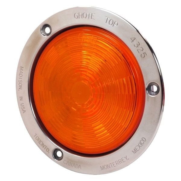 Grote Industries - Supernova 4in Nexgen Led Stop Tail Turn Lightamber Stainless Steel Flange Auxiliary Male Pin - 54493