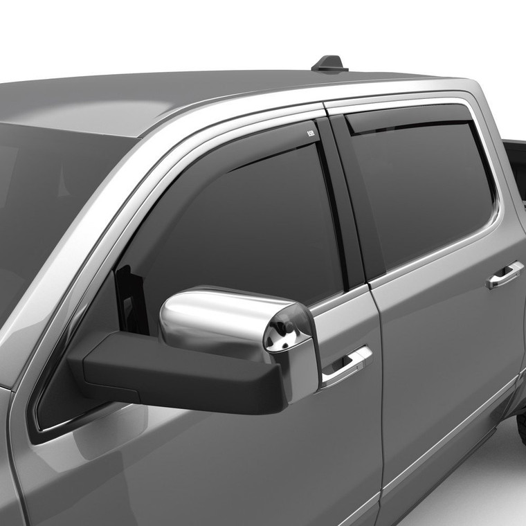 EGR - 19c Ram Crew Cab Inchannel Window Visors Front & Rear Set Dark Smoke Finish - 572951